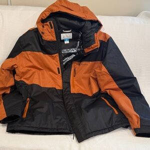 Columbia Tipton Peak Two-Tone Orange and Black Insulated Hooded Jacket